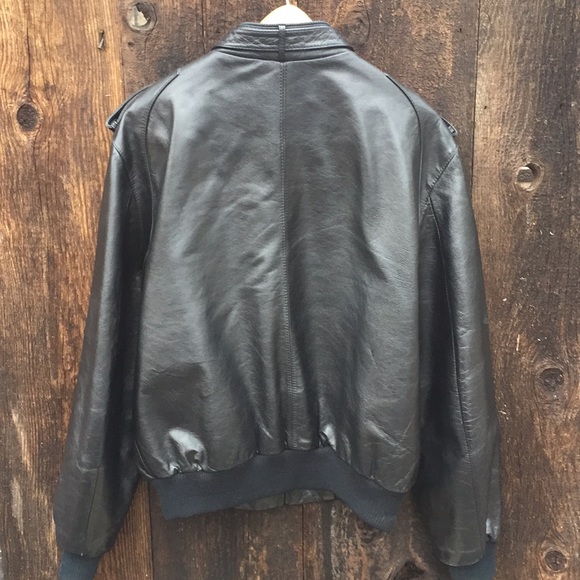 SOLD! 80s Members Only Blk Leather Racer Jacket - Picture 6 of 9